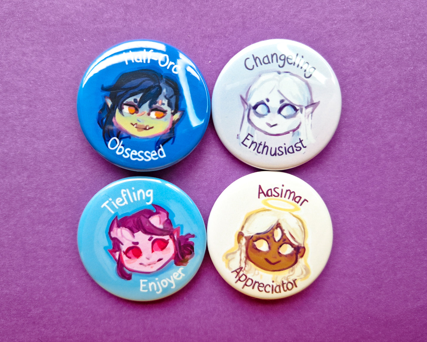 DnD character race Pinback Buttons