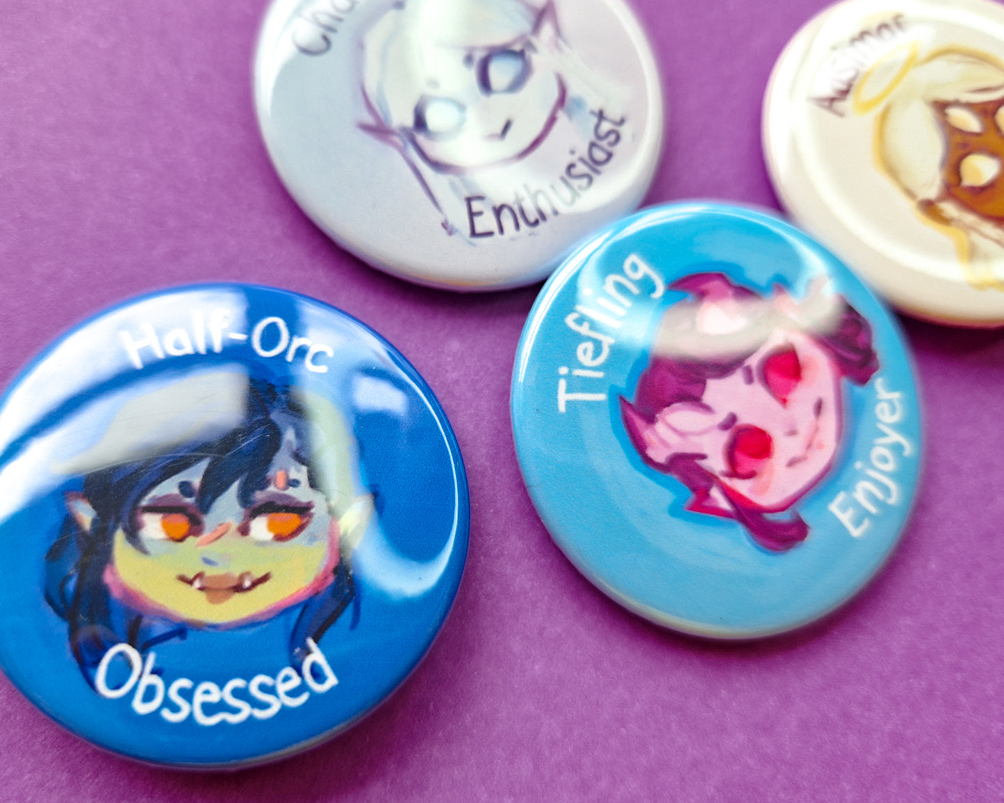 DnD character race Pinback Buttons