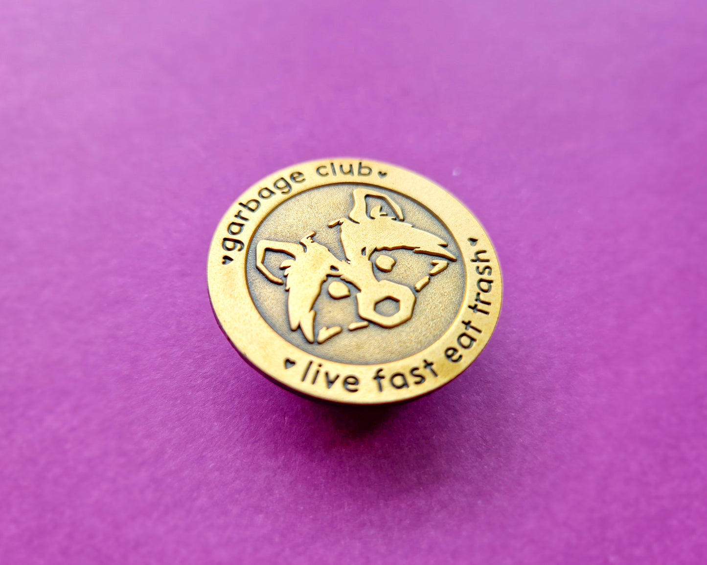 (Gold) Garbage Club Raccoon - Enamel Pin - Trash Troupe