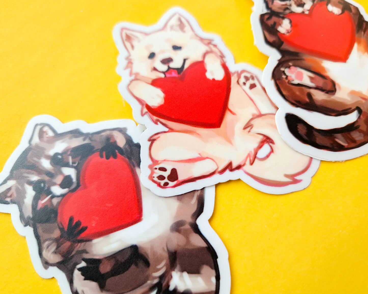 Heart Animals - Weatherproof Vinyl Stickers
