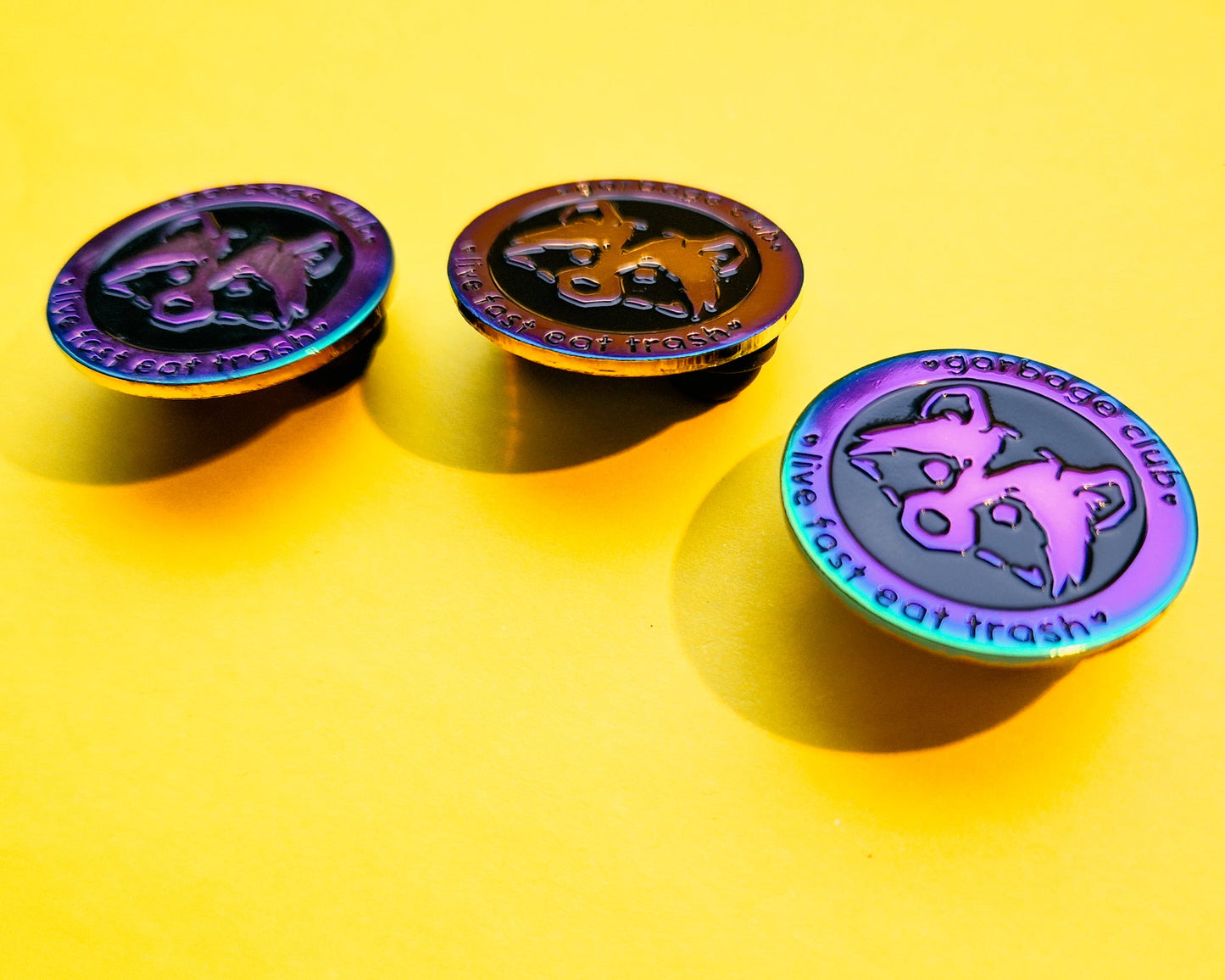 (Rainbow) Garbage Club Raccoon - Enamel Pin - Trash Troupe