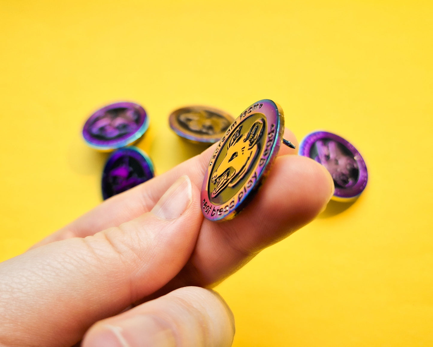 (Rainbow) Scream Team Opossum - Enamel Pin - Trash Troupe