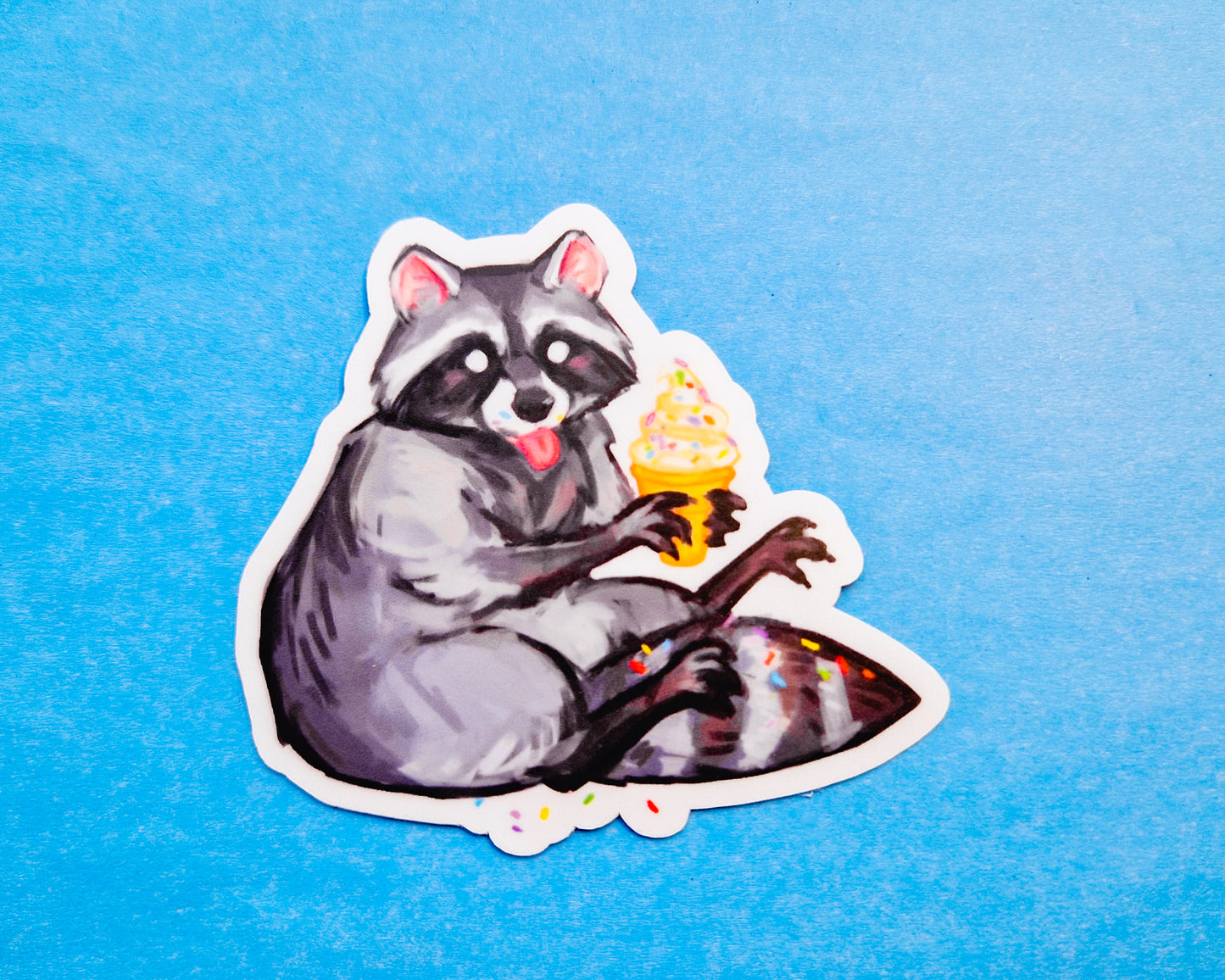 Summer Possum and Beach Raccoon - Weatherproof Vinyl Stickers