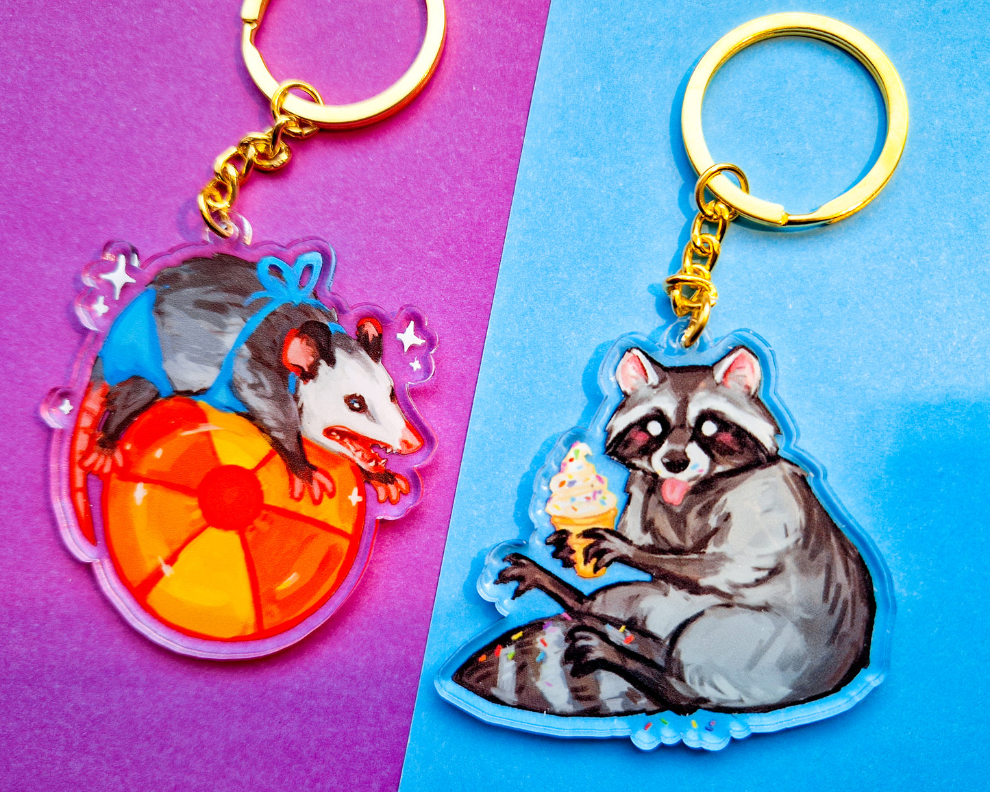 Beach Ball Possum Keychain