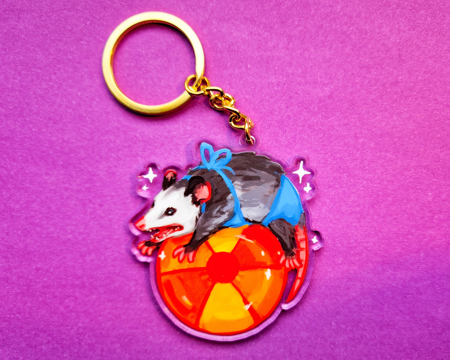 Beach Ball Possum Keychain