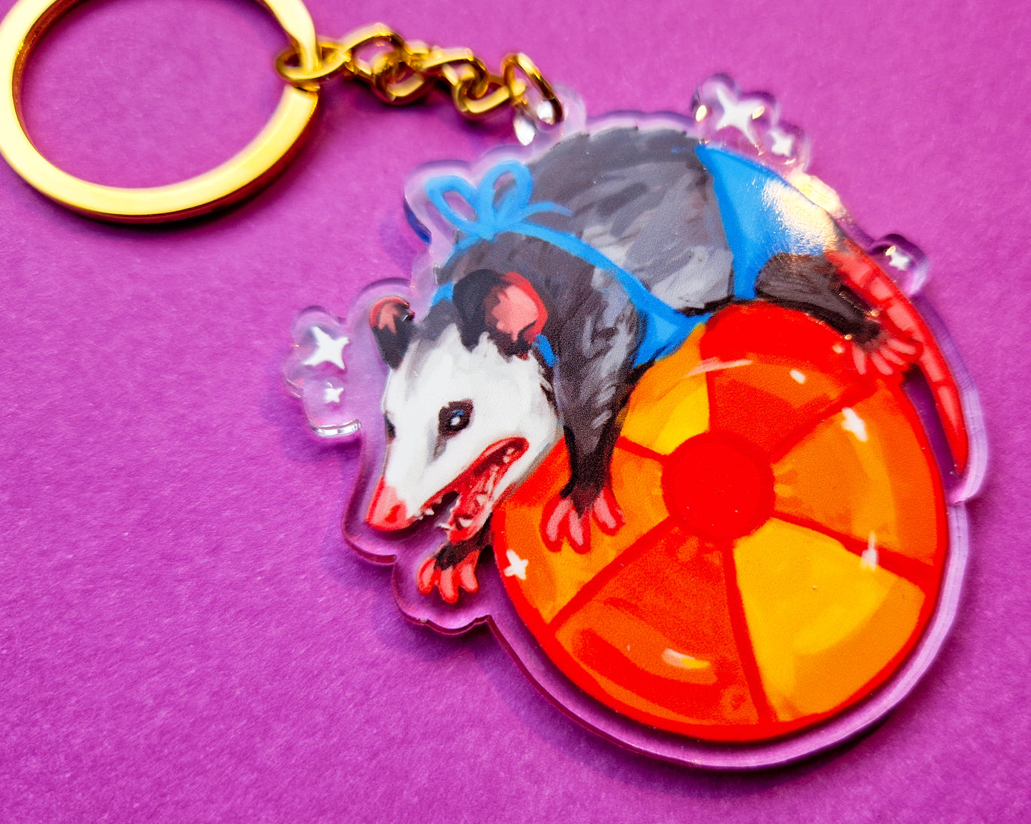 Beach Ball Possum Keychain