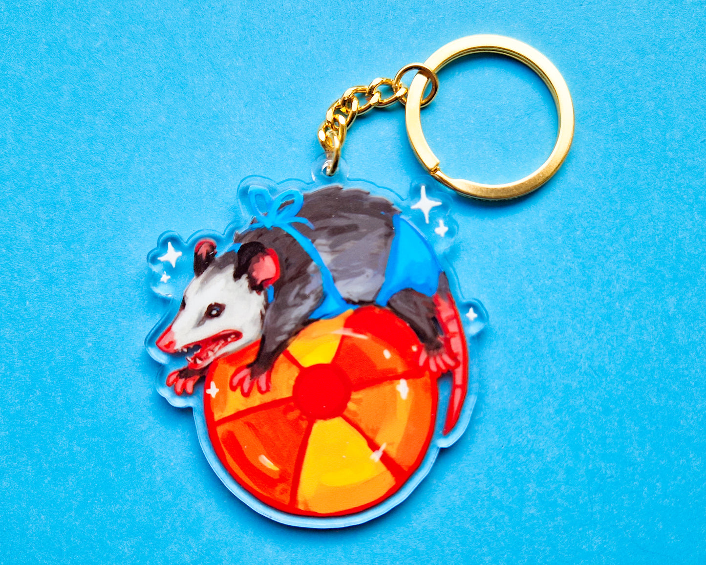 Beach Ball Possum Keychain