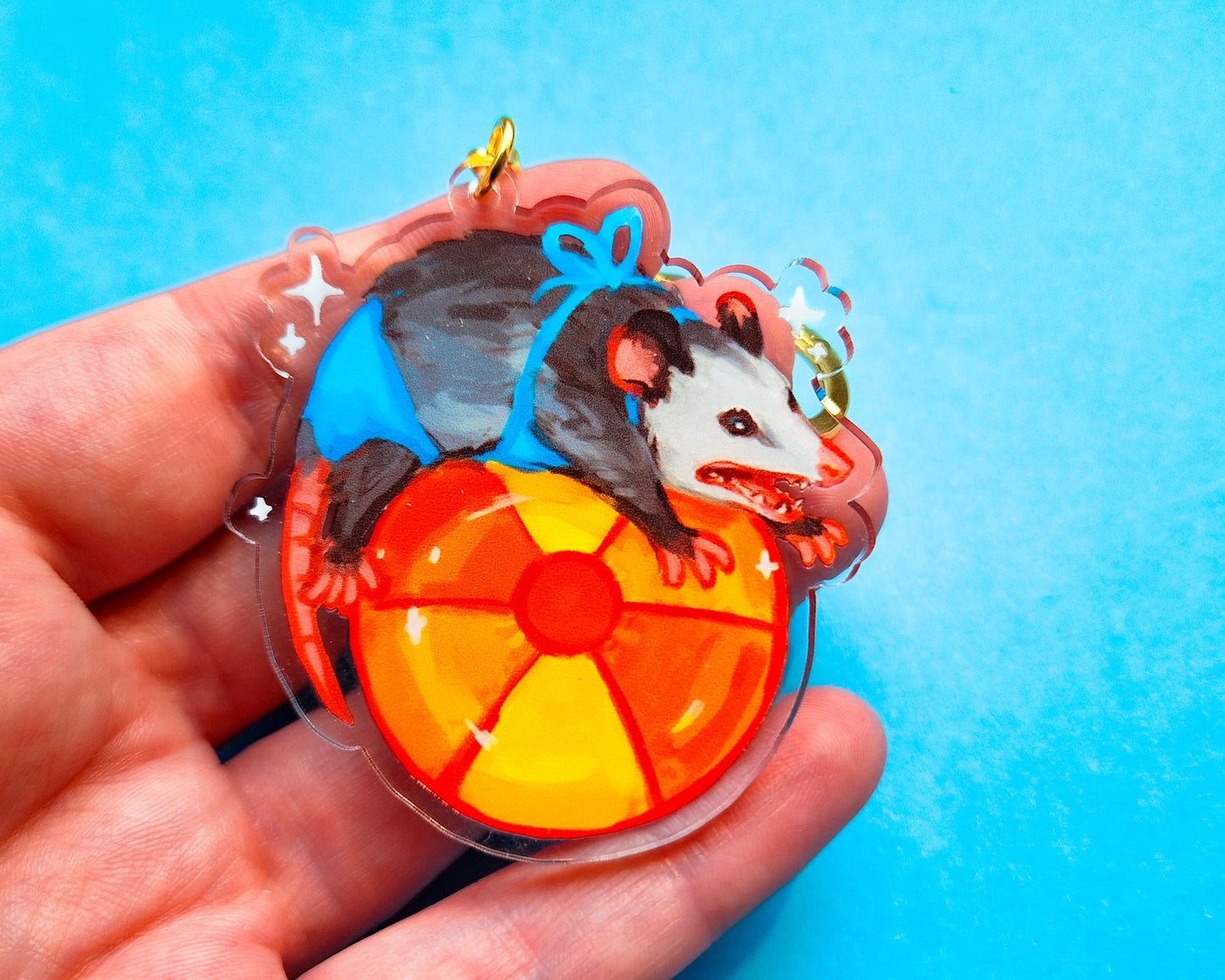 Beach Ball Possum Keychain