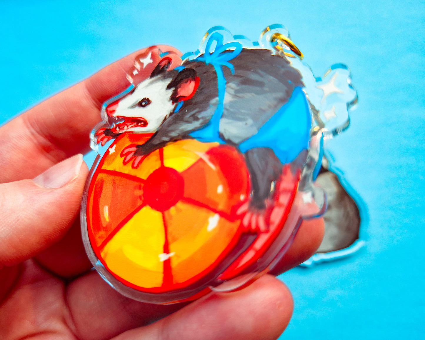 Beach Ball Possum Keychain