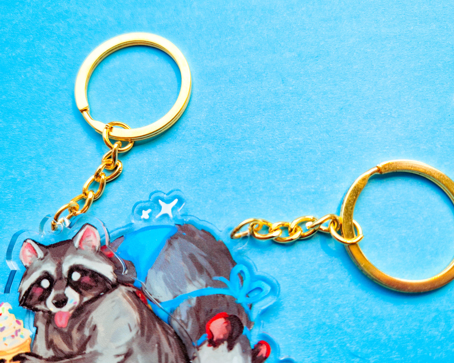 Ice Cream Raccoon Keychain