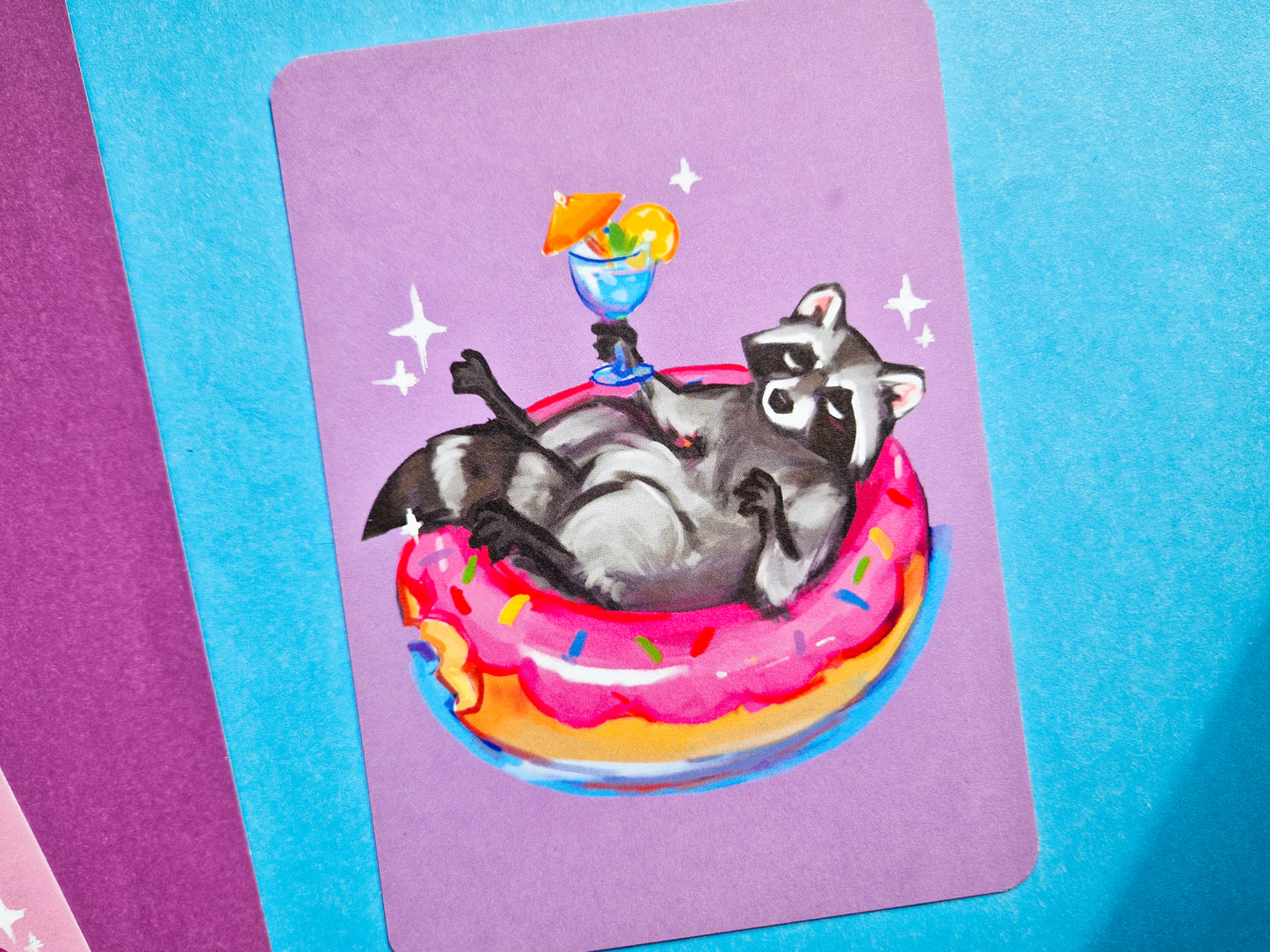 Beach Day Postcards - A6 size - Summer Possum and Beach Raccoon