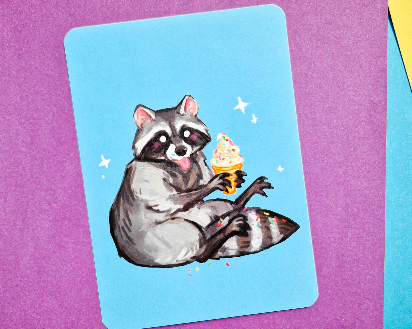 Beach Day Postcards - A6 size - Summer Possum and Beach Raccoon
