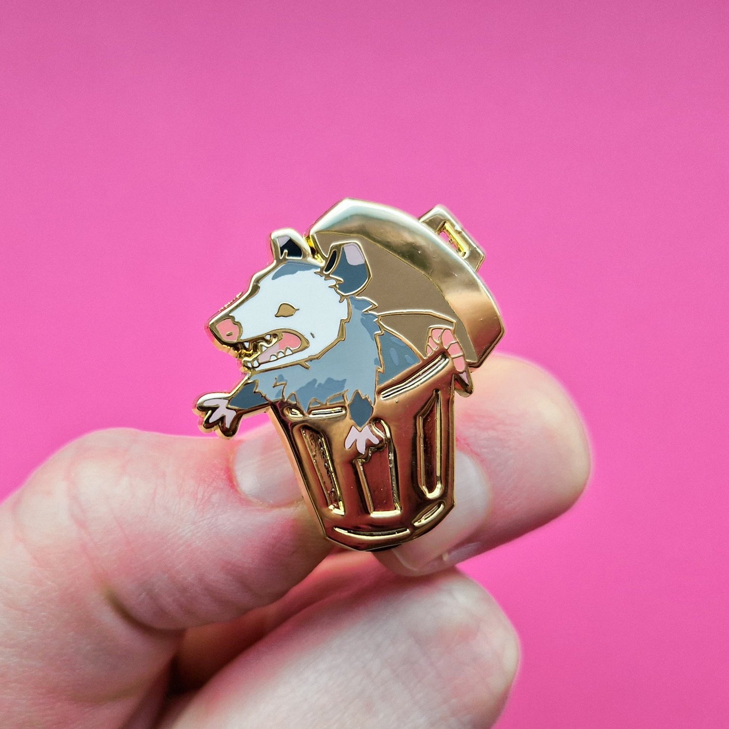 Possum In Trashcan - Hard Enamel Pin - Trash Dwellers