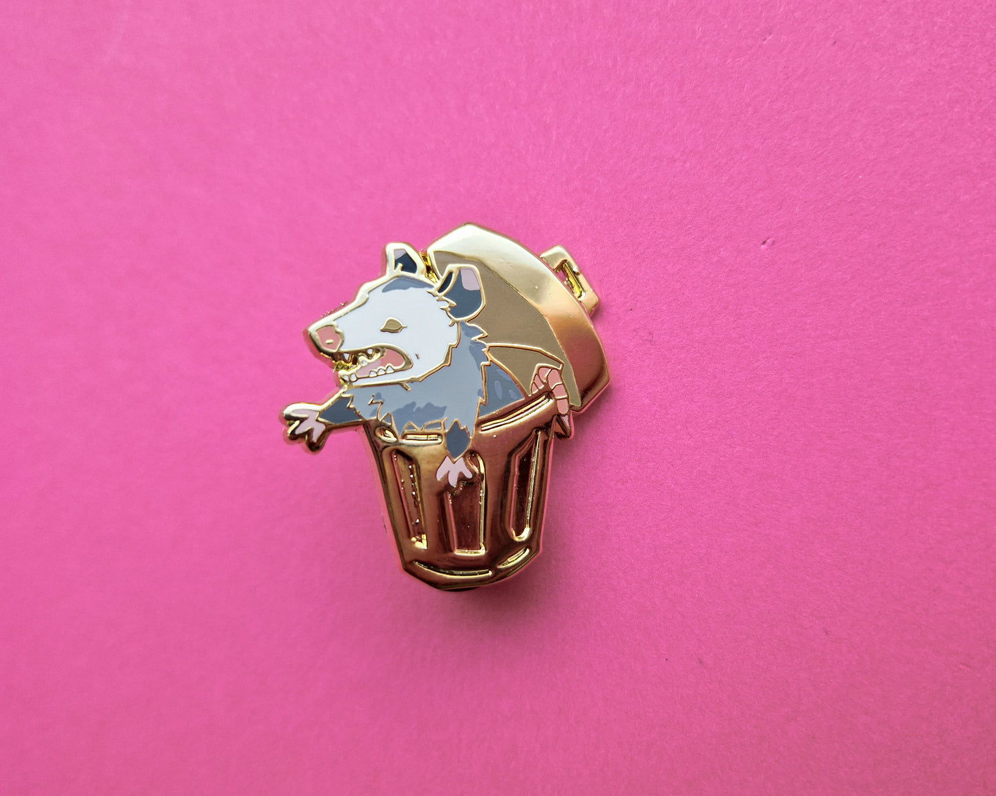 Possum In Trashcan - Hard Enamel Pin - Trash Dwellers