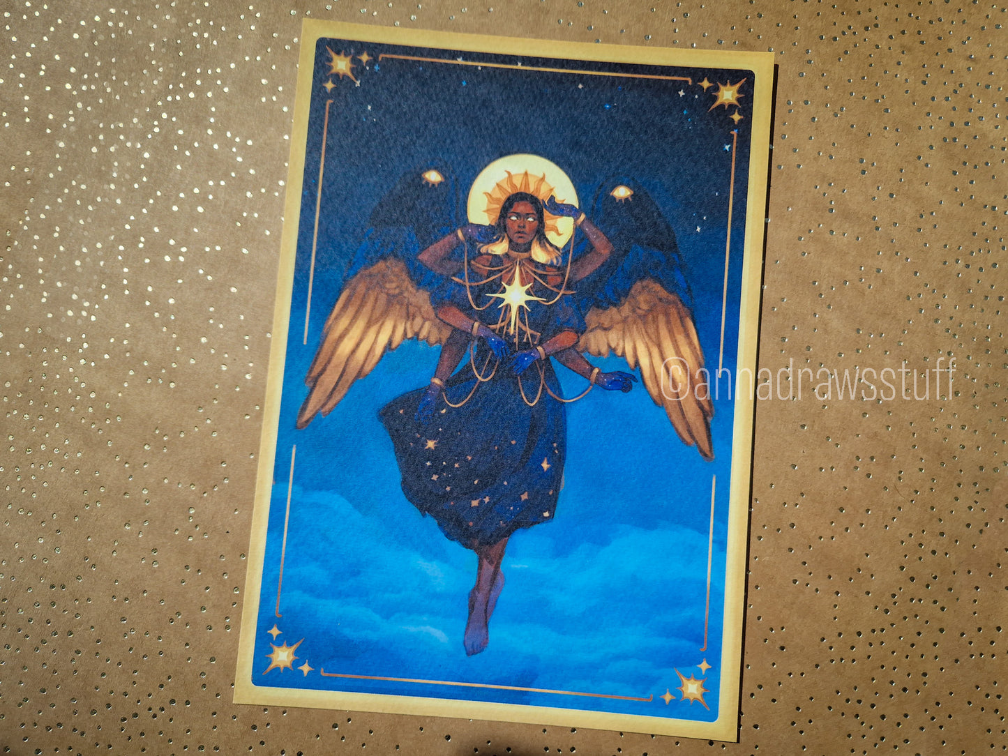 Dawnbringer - A4 Gold Foil Print, A6 / postcard print (non gold foil)