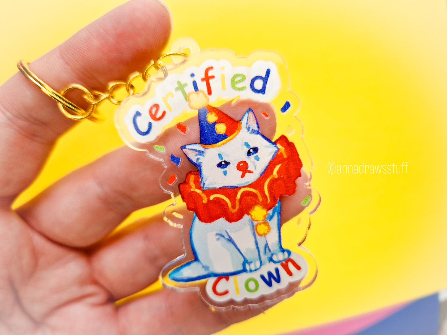 Clown Cat Acrylic Keychains