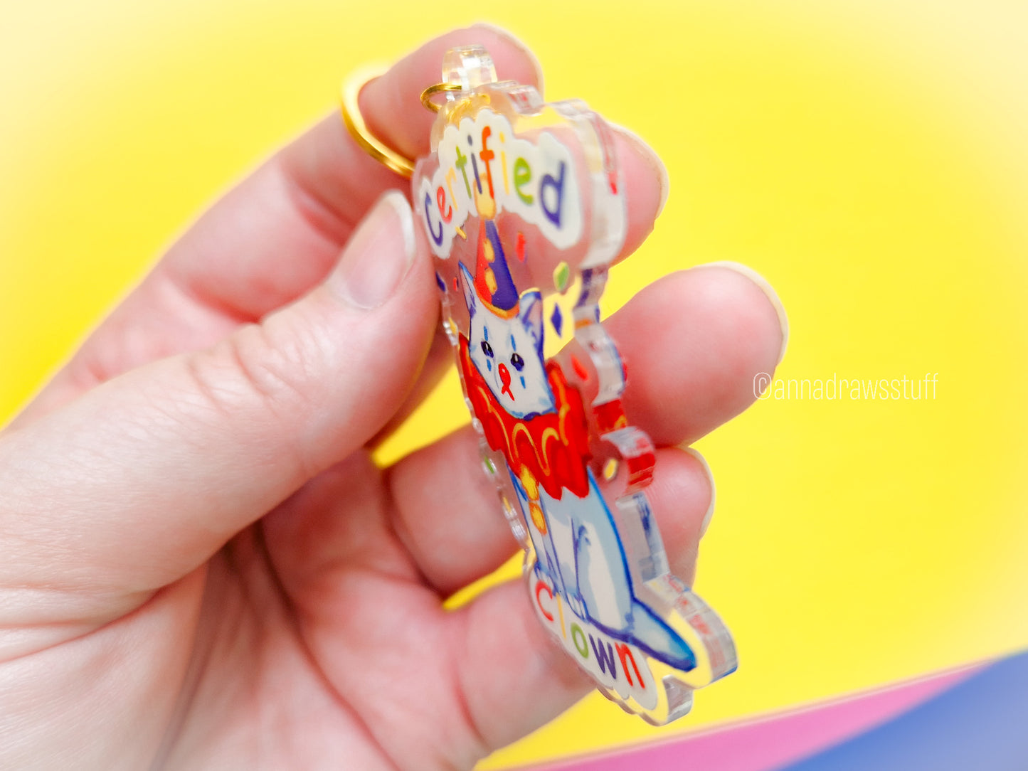 Clown Cat Acrylic Keychains
