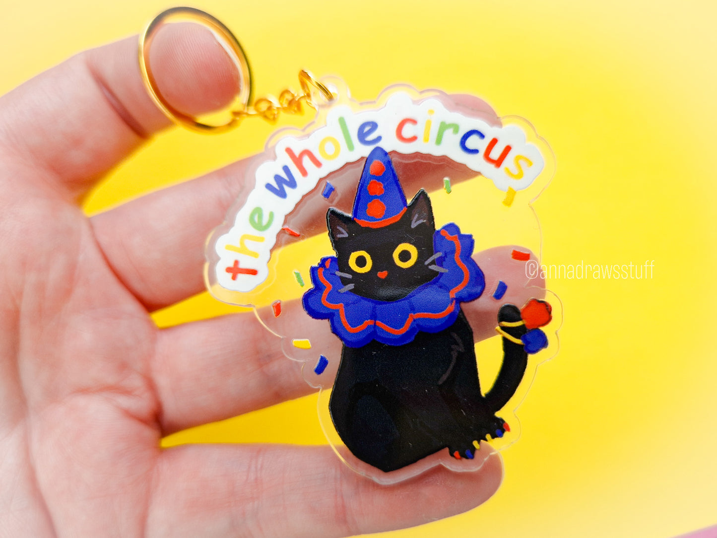 Clown Cat Acrylic Keychains