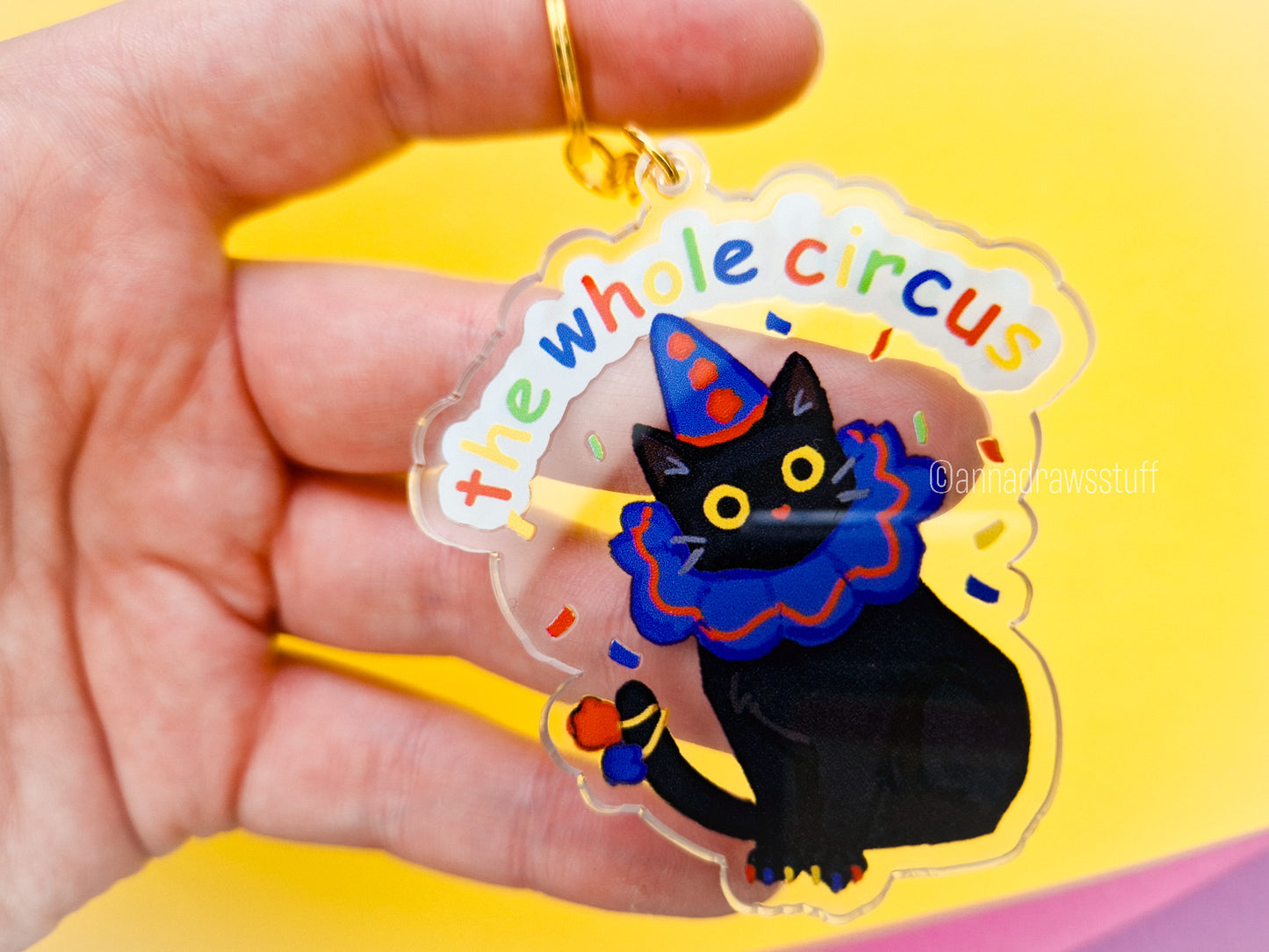 Clown Cat Acrylic Keychains