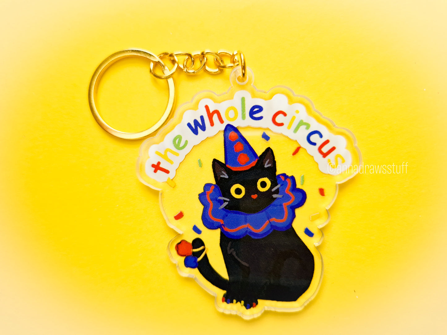 Clown Cat Acrylic Keychains