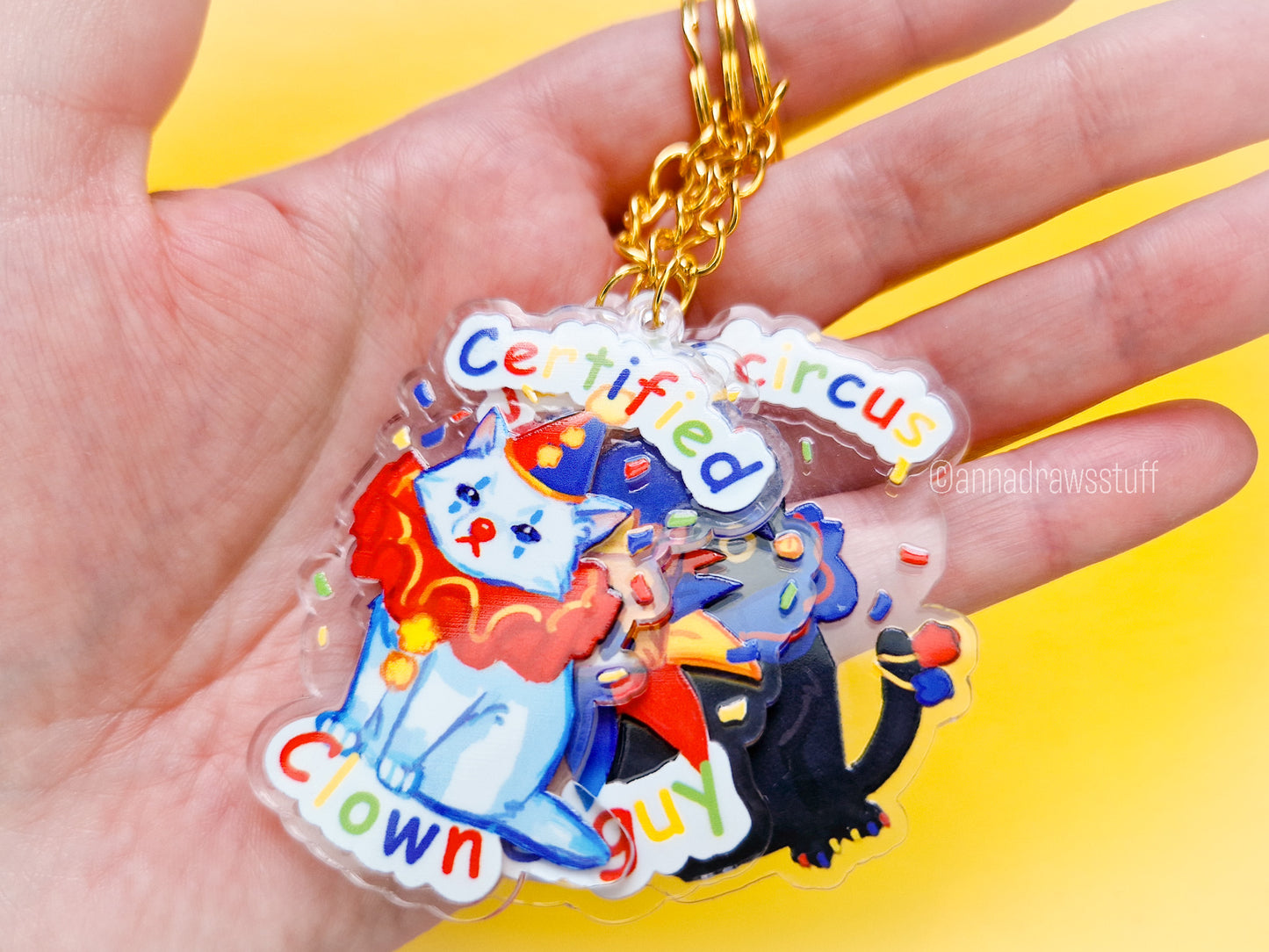 Clown Cat Acrylic Keychains