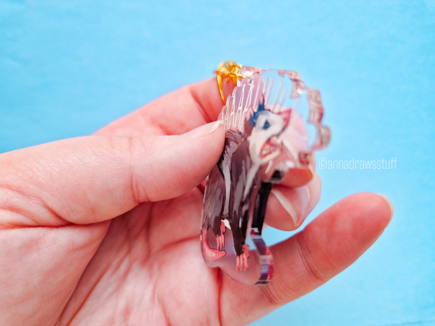 Screaming Opossum Keychain