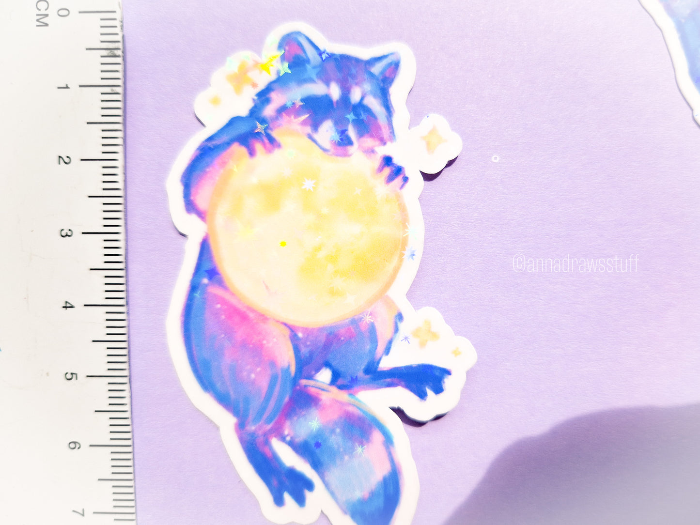 Moon Raccoon Stickers (Separate) - Waterproof Vinyl Stickers