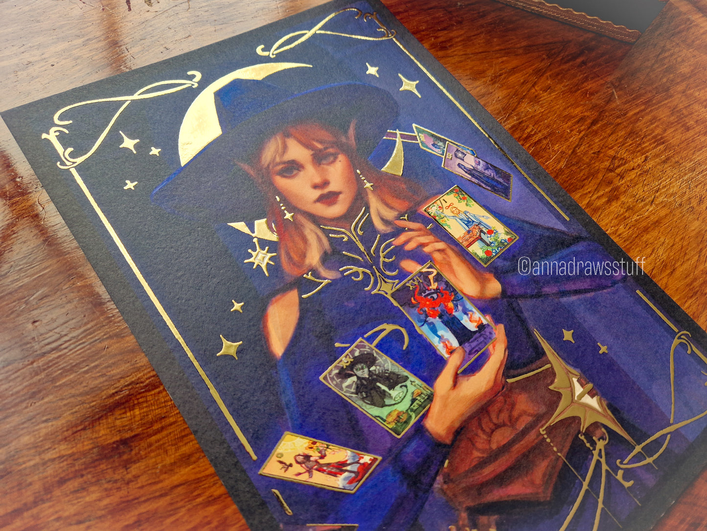 Oracle - A4 Gold Foil Print, A6 / postcard print (non gold foil)