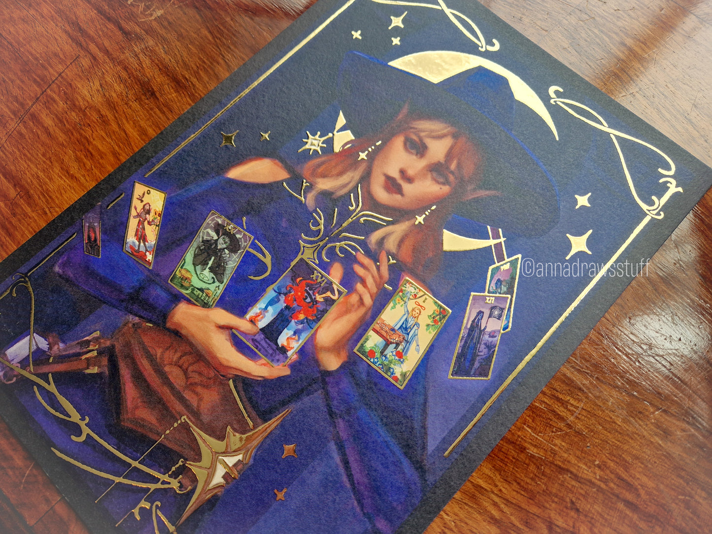Oracle - A4 Gold Foil Print, A6 / postcard print (non gold foil)