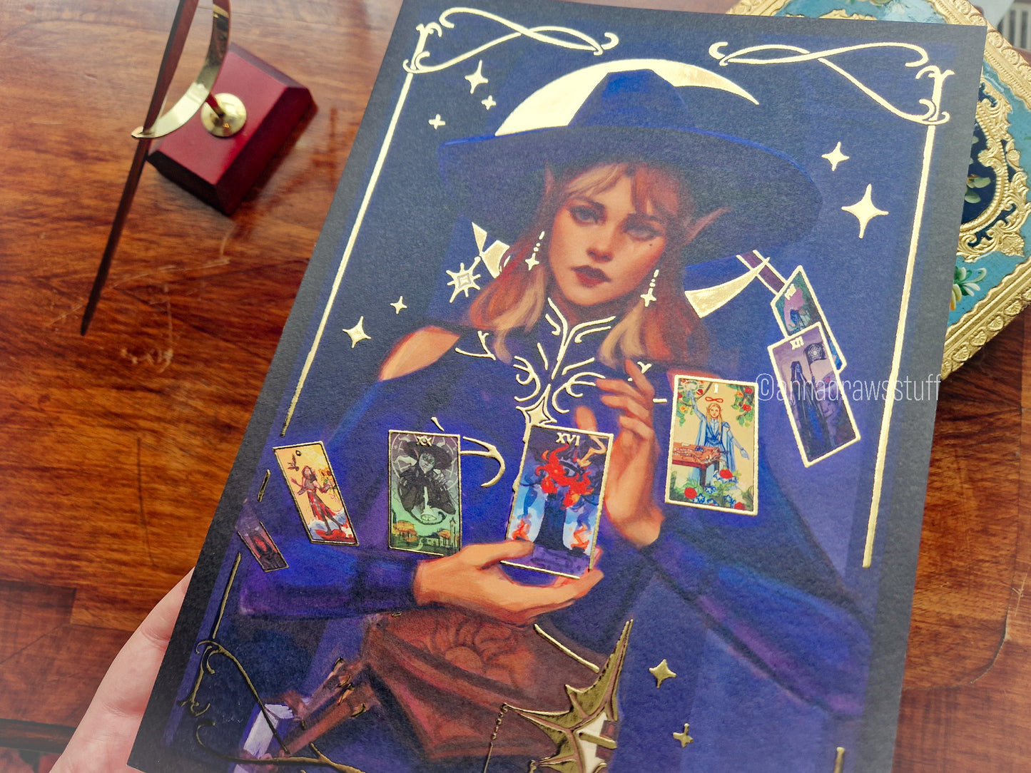 Oracle - A4 Gold Foil Print, A6 / postcard print (non gold foil)