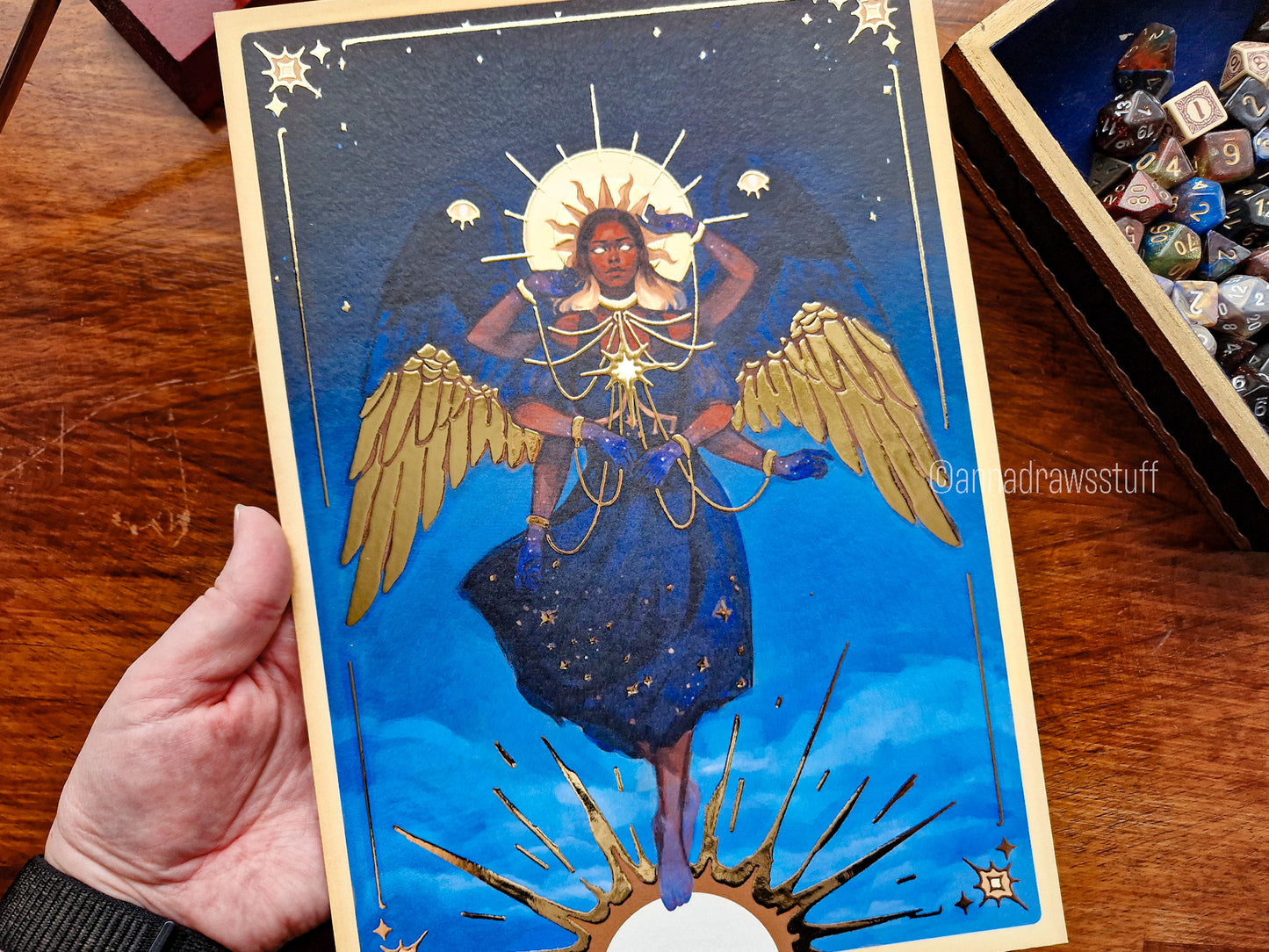 Dawnbringer - A4 Gold Foil Print, A6 / postcard print (non gold foil)