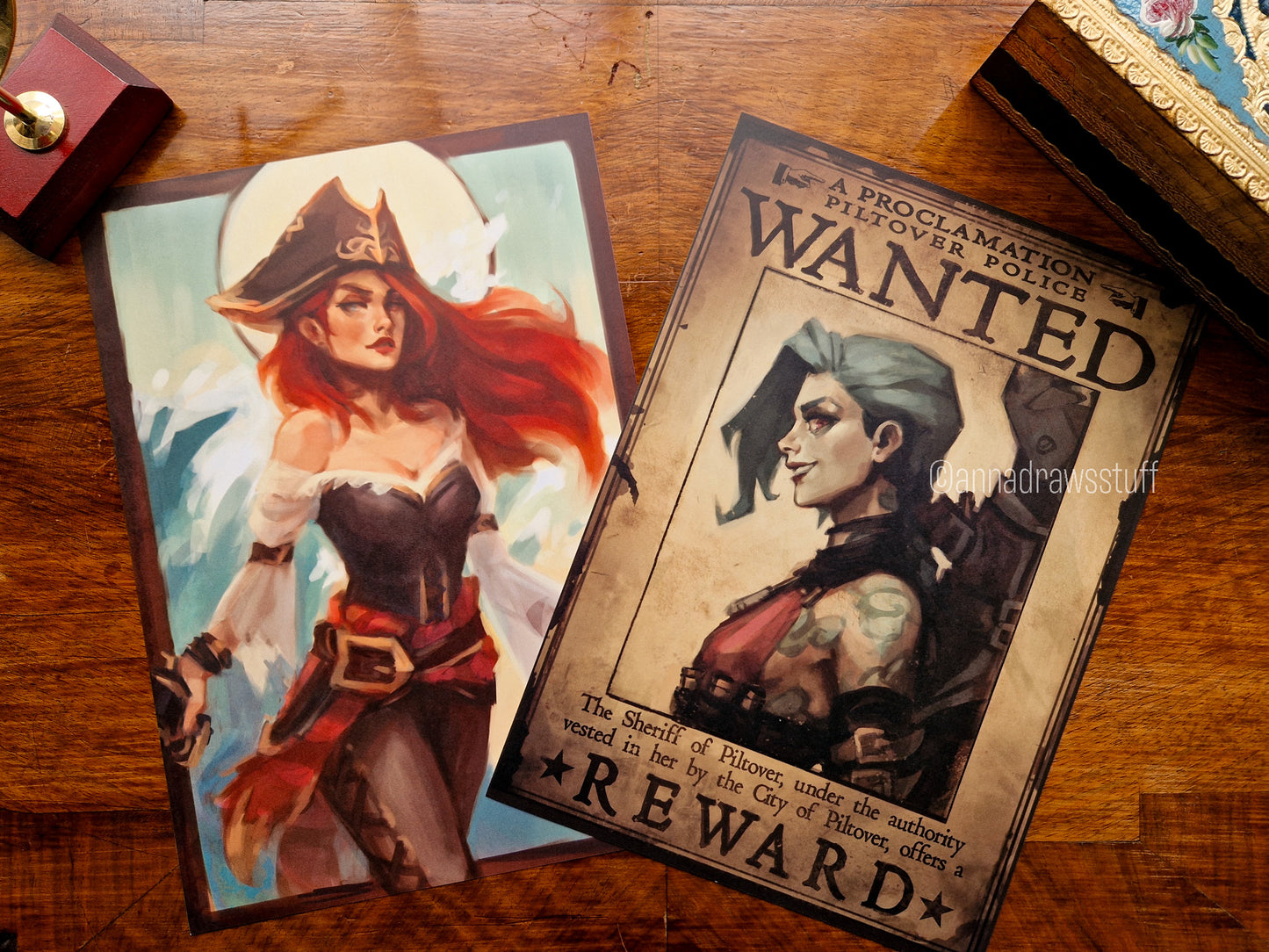 Miss Fortune and JInx Art Prints - A4 (letter) or A6 (postcard) size