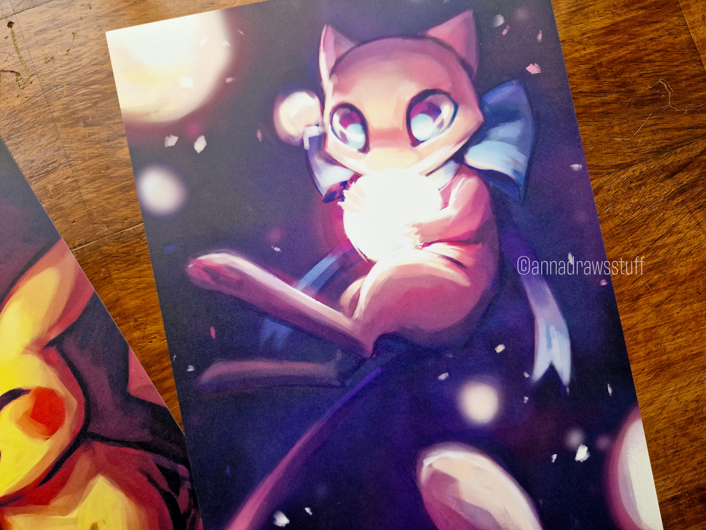 Mew + Mimikyu & Pikachu Art Prints - A4 (letter) or A6 (postcard) size