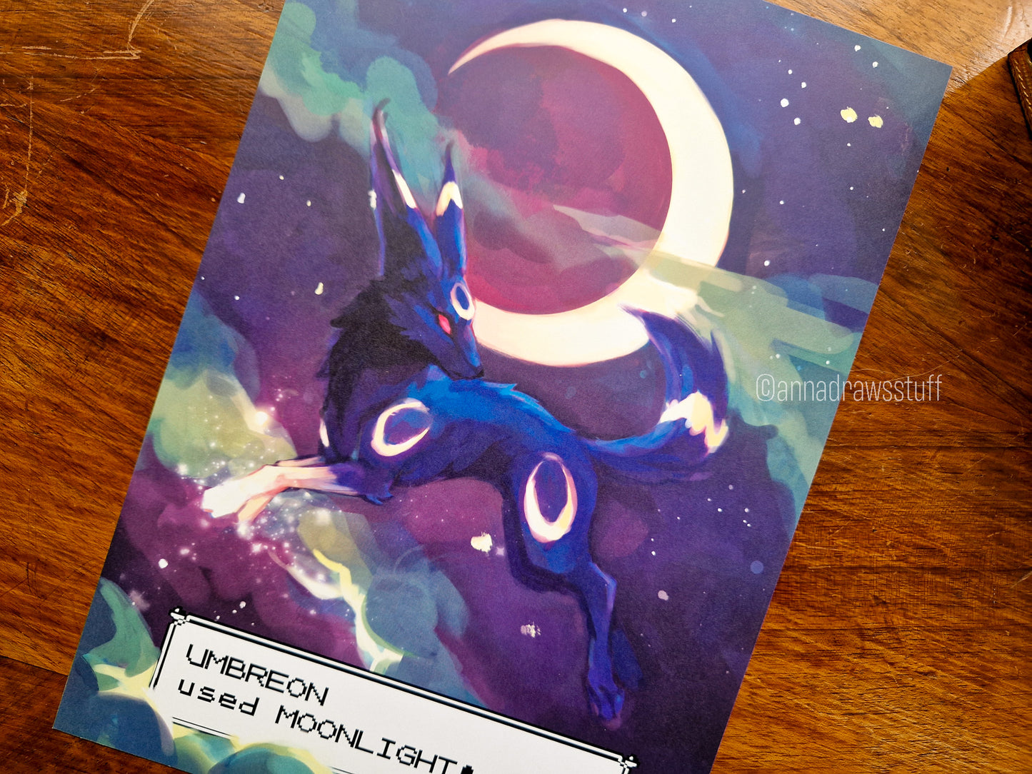 Umbreon Art Print (Pokémon) - A4 (Letter) or A6 (postcard) size