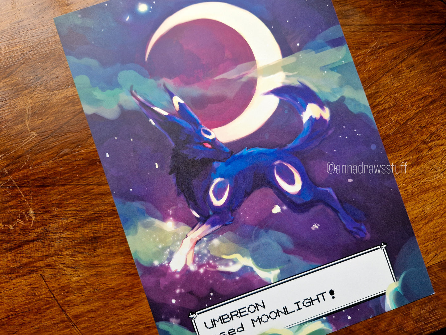 Umbreon Art Print (Pokémon) - A4 (Letter) or A6 (postcard) size