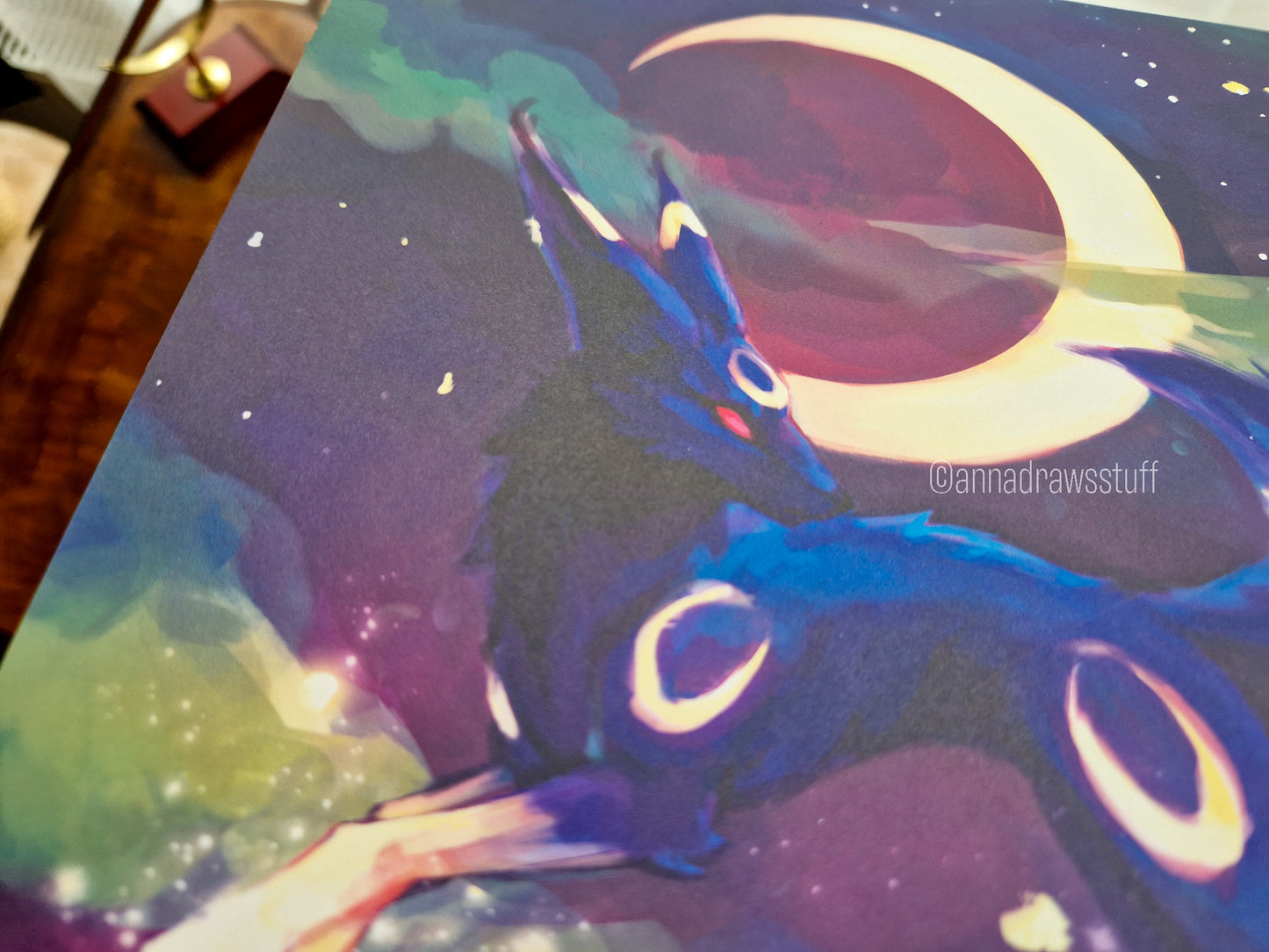 Umbreon Art Print (Pokémon) - A4 (Letter) or A6 (postcard) size