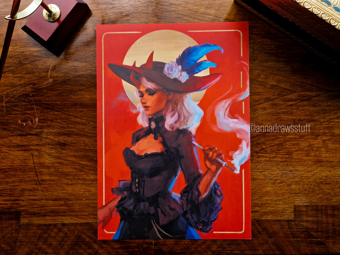 The Horned Lady Art Print - A4 (Letter) or A6 (postcard) size