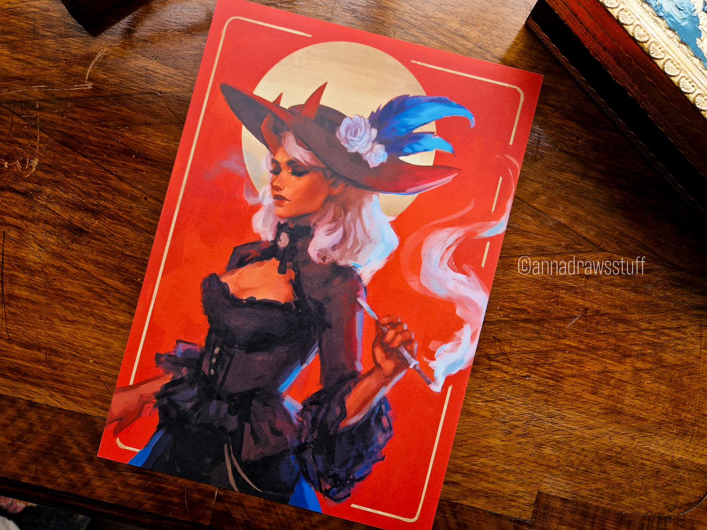 The Horned Lady Art Print - A4 (Letter) or A6 (postcard) size