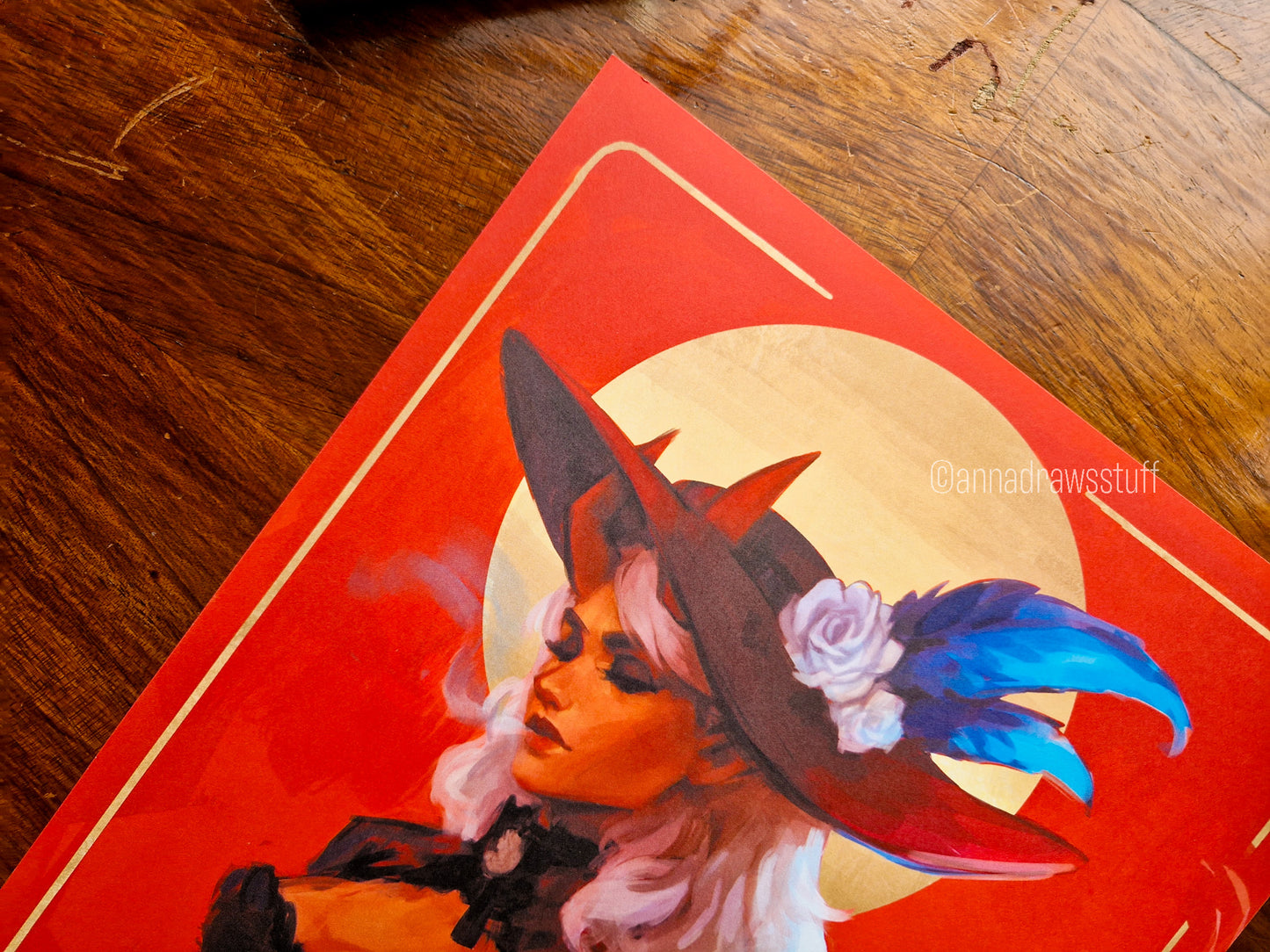 The Horned Lady Art Print - A4 (Letter) or A6 (postcard) size