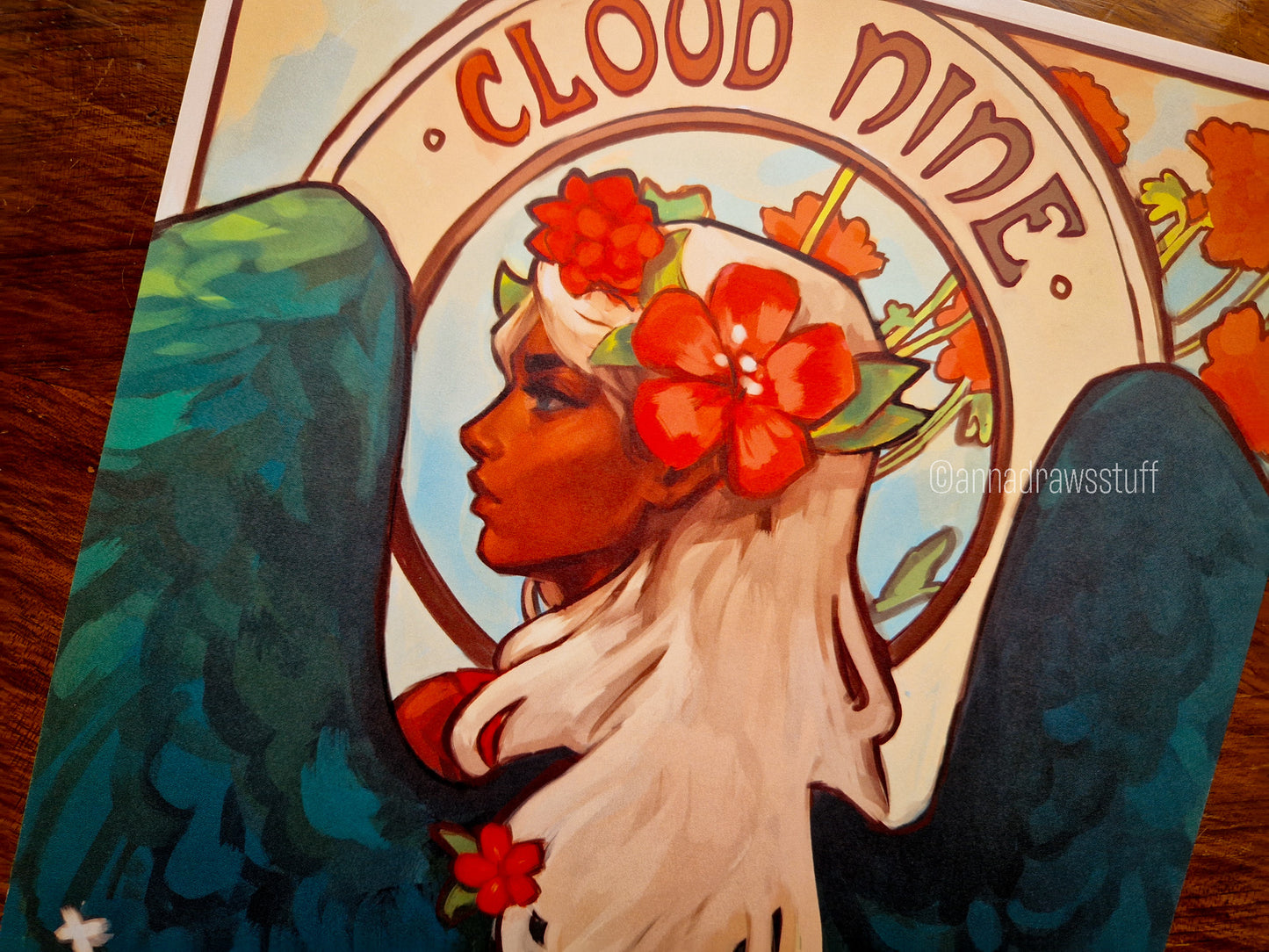 Cloud Nine Angel Art Print - A4 (Letter) or A6 (postcard) size