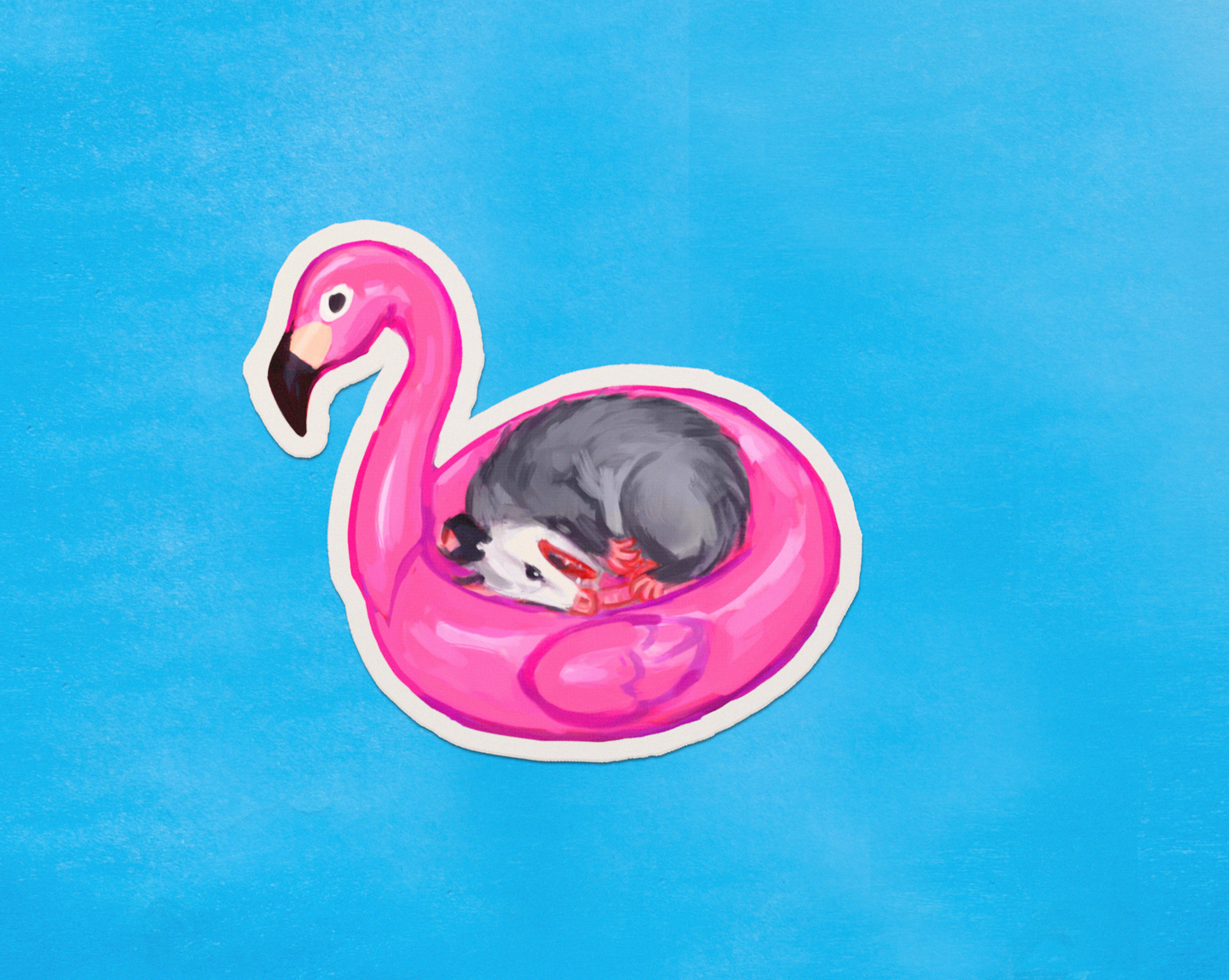 Summer Possum and Beach Raccoon - Weatherproof Vinyl Stickers