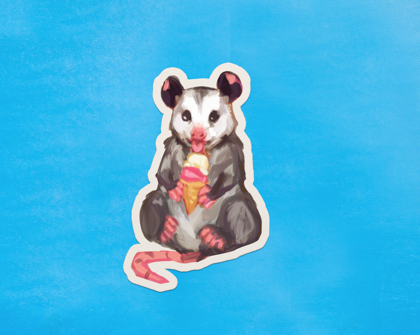 Summer Possum and Beach Raccoon - Weatherproof Vinyl Stickers