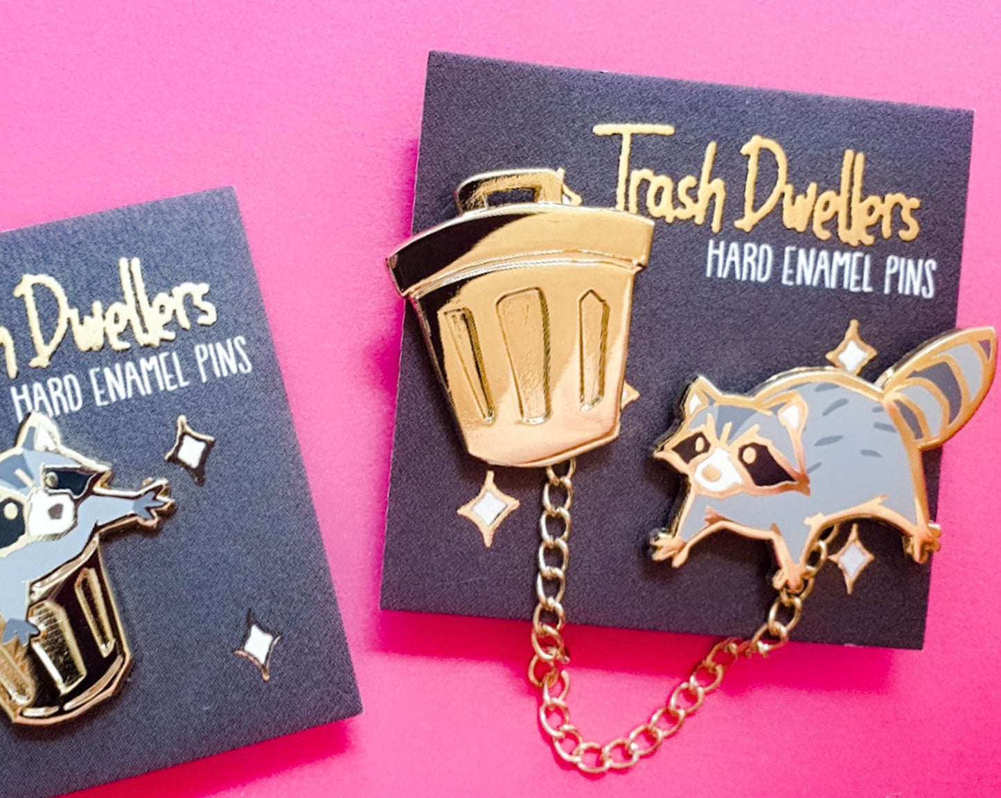 Raccoon Collar Set - Hard Enamel Pin - Trash Dwellers