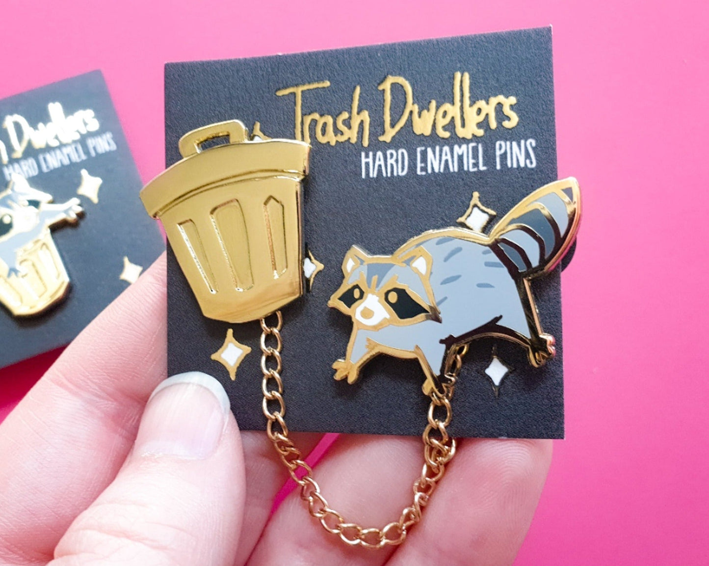 Raccoon + Opossum collar sets - Hard Enamel Pin - Trash Dwellers
