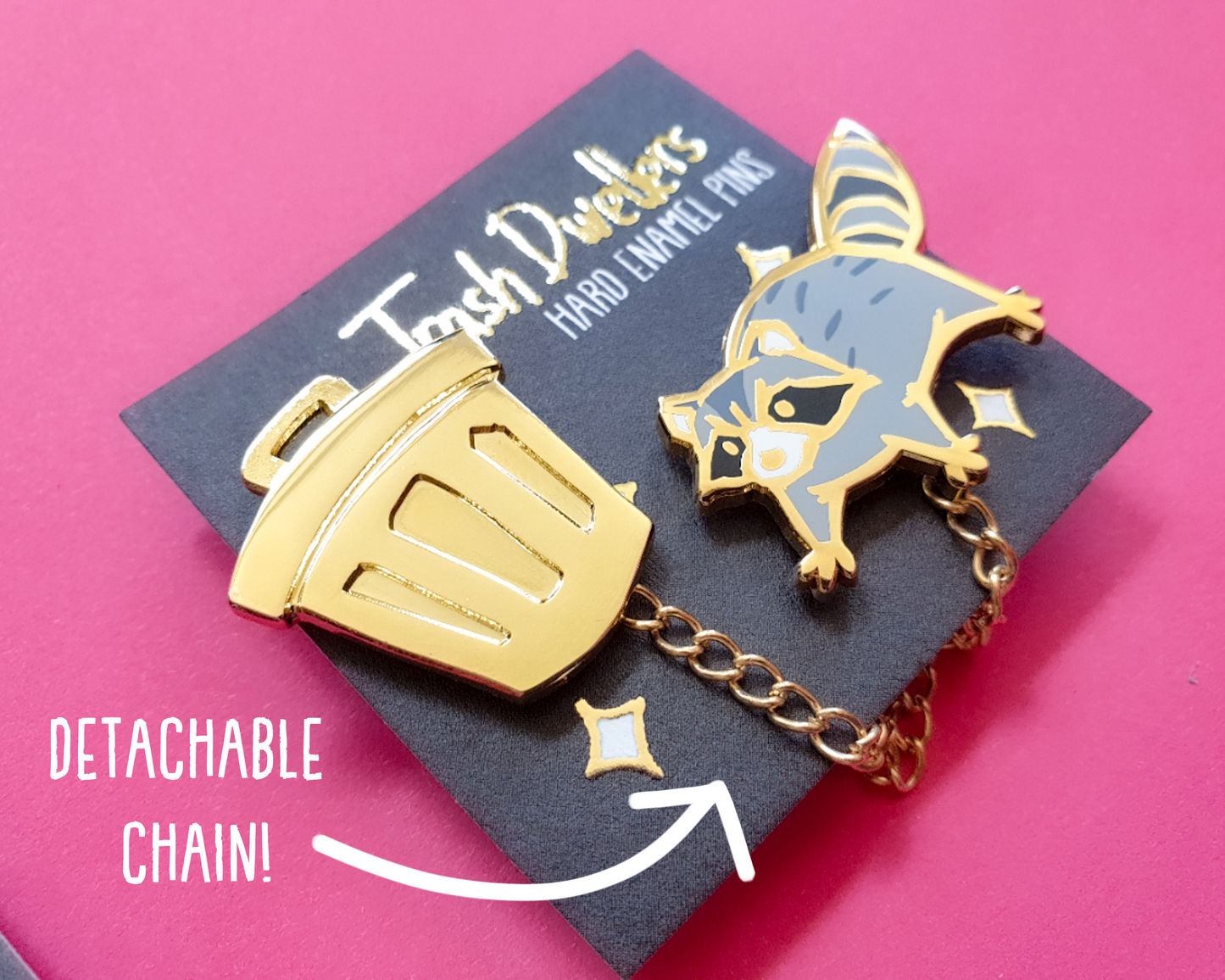 Raccoon Collar Set - Hard Enamel Pin - Trash Dwellers