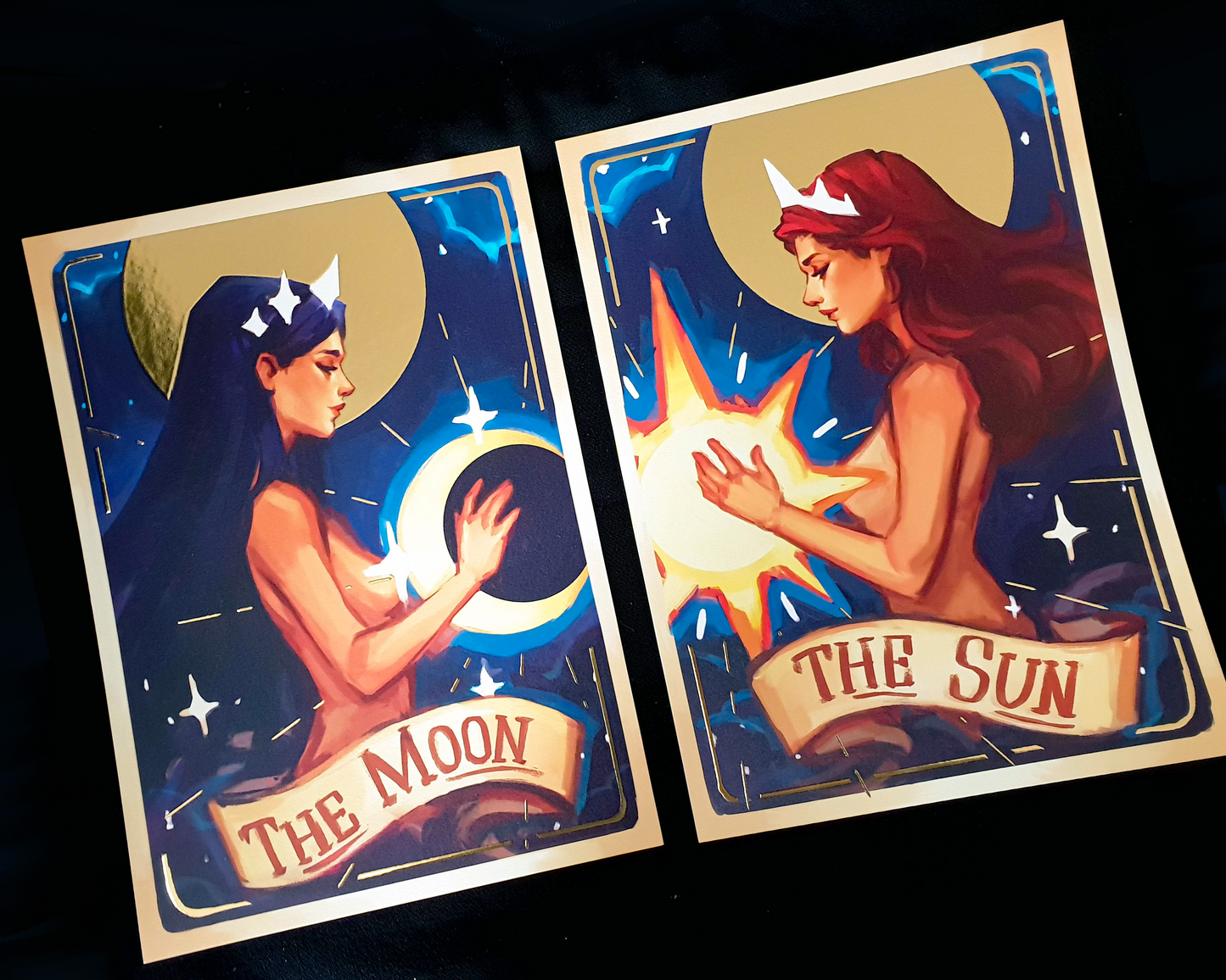 Sun and Moon - A4 Gold Foil Prints