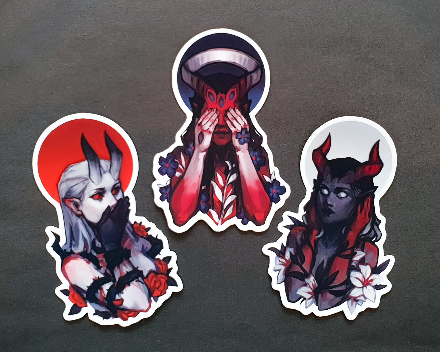 Three Wise Demons - Mirror Foil Vinyl Stickers