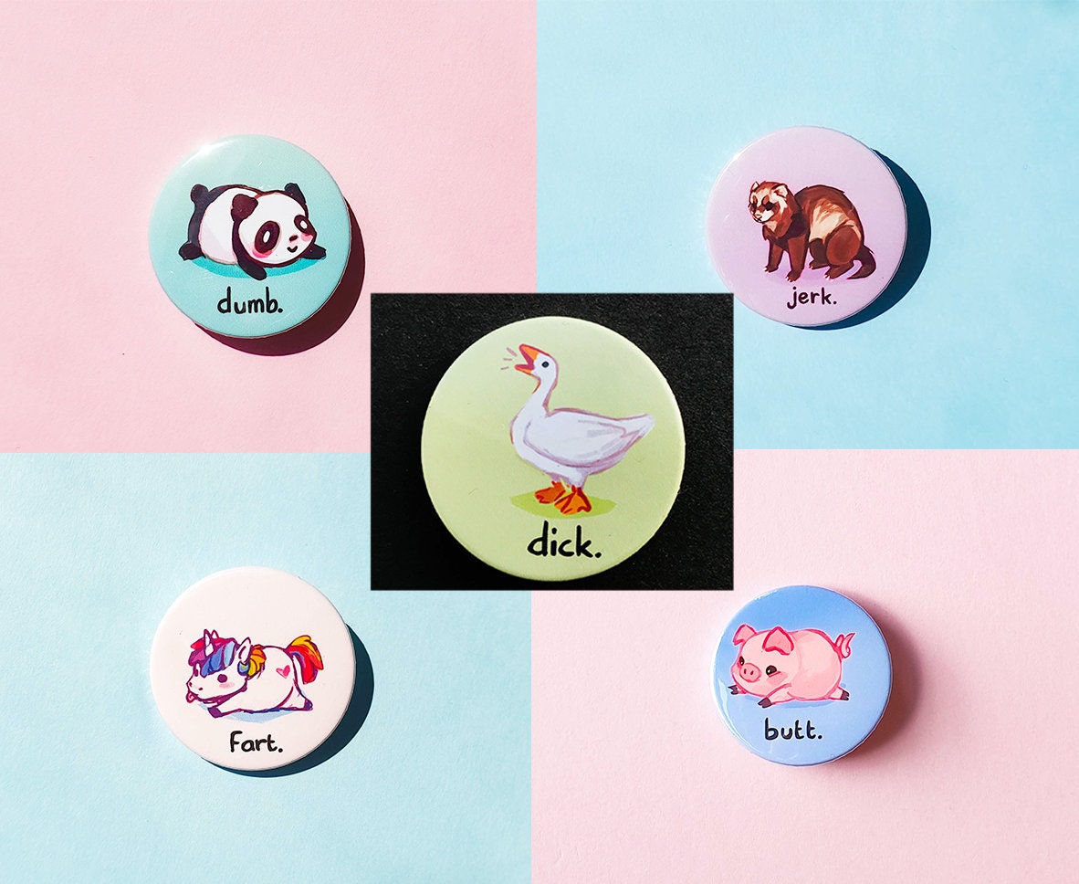 Rude Animal Pinback Buttons