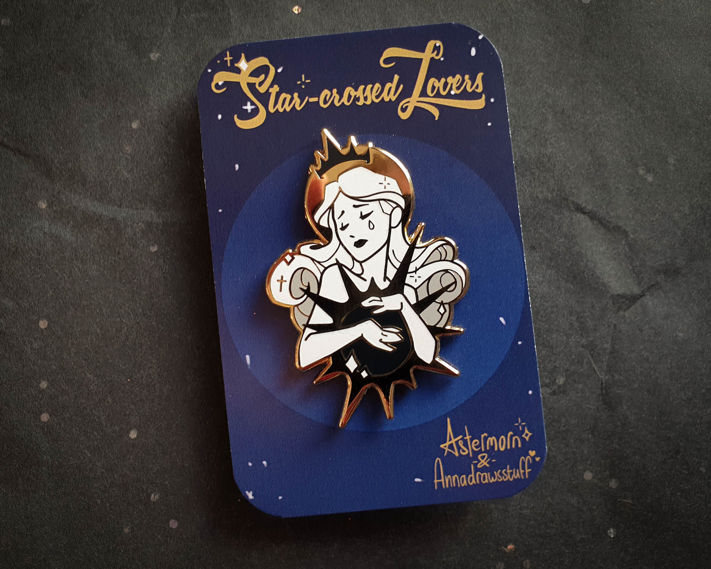 The Sun - Hard Enamel Pin - Star-crossed Lovers (Collaboration by Astermorn and Annadrawsstuff)