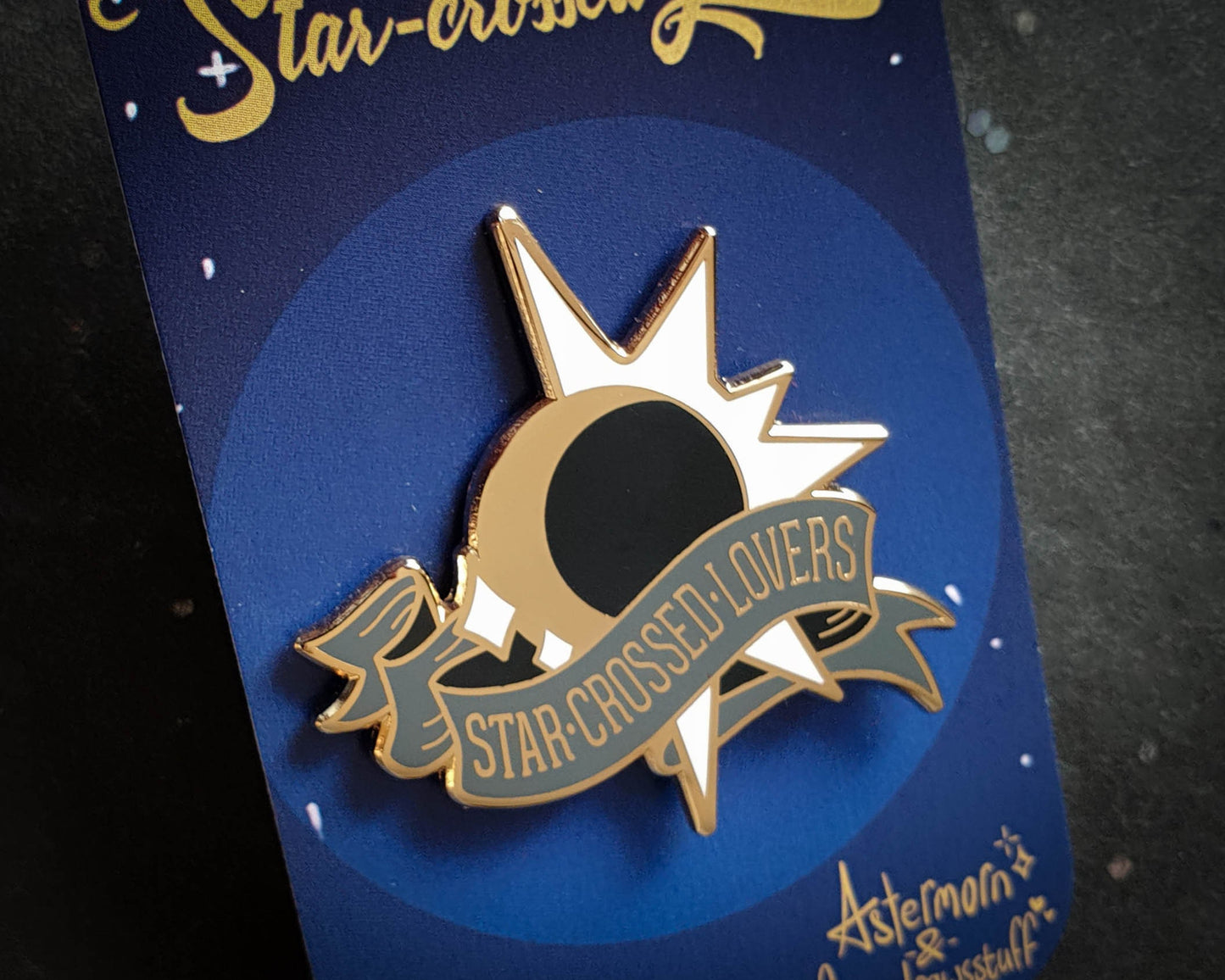 The Eclipse - Hard Enamel Pin - Star-crossed Lovers (Collaboration by Astermorn and Annadrawsstuff)